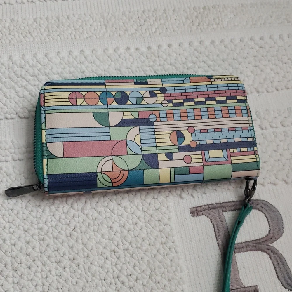 MONARQUE WRISTLET WALLET SIGNATURE COLLECTION/FRANK LLOYD WRIGHT SAGUARO SUNRISE - Picture 7 of 9